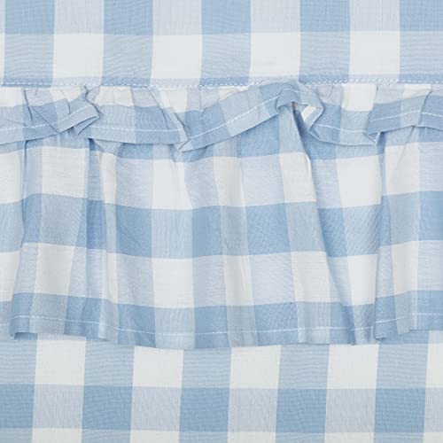 VHC-Brands-Annie-Blue-Buffalo-Check-Farmhouse-Ruffled-Prairie-Long-Panel-Curtain-Set-84x36x19 VHC Brands Annie Blue Buffalo Check Farmhouse Ruffled Prairie Long Panel Curtain Set 84x36x19