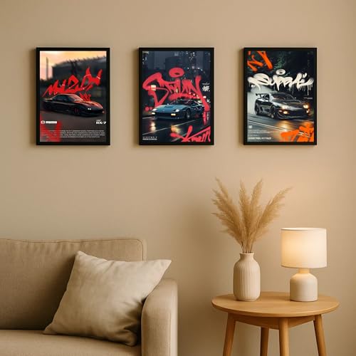 Image of Aniculture JDM Car Poster Bundle - Supra, Skyline & Mazda A4 HD Wall Art, Vibrant Colors, 300 GSM Thick Cardstock | Modern Room, Bedroom & Office Decor