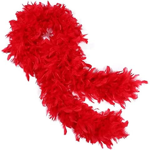 Rote Truthahn Feder Boa 2 Yards lang 100 Gramm für DIY Handwerk Zuhause Tanzen Hochzeit Party Halloween Kostüm Dekoration Feder Boa Cover