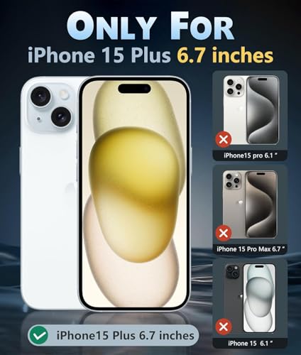 Image of FNTCASE for iPhone 15 Plus Case: Clear Magnetic Phone Cases Compatible with Magsafe Slim Anti Yellowing Rugged Shockproof Protective Transparent Cell Phone Cover (A-Clear)