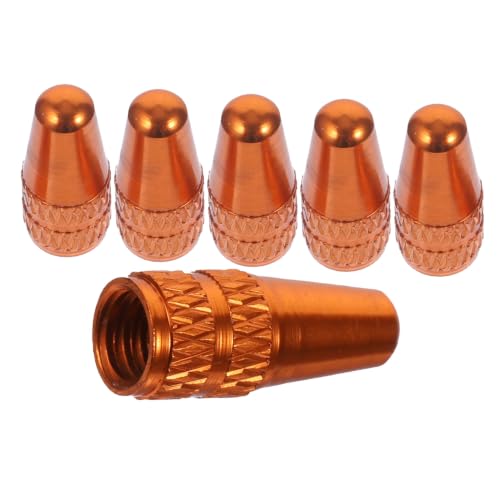 Cubiertas de válvula de bicicleta 6 piezas color naranja miniatura 1