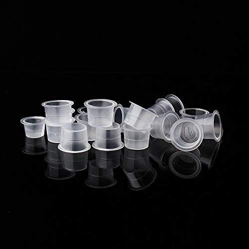 TC Tattoo Ink Cups - 100pcs Tattoo Ink Caps - Disposable, Clear, Waterproof, Adult Use - #15mm-100pcs - Thumbnail 3