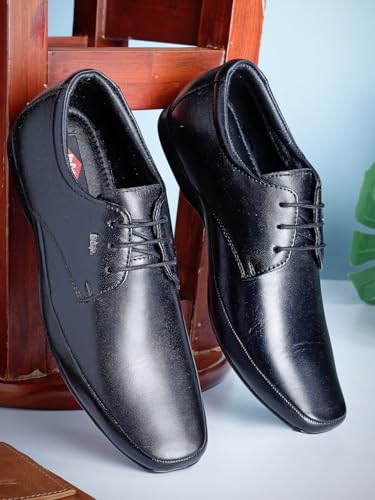 Image of Lee Cooper LC9255B3R Men's Leather Derby Formal Shoes | Lightweight, Comfortable & Stylish Lace-Ups for Office, Business 44EU 10UK