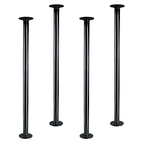GeilSpace 28" Industrial Pipe Table Legs, Metal Pipes and Flanges for Custom Vintage Tables and Furniture, Rustic DIY Desk Legs, Shelf Support, Set of 4 (1" × 28", Black) Cover