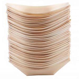 Healeved Bamboebrays 100 Stks Voedselboten Wegwerpboten Bamboeboten Voor Voedselboten Voor Catering en Thuisgebruik 100…