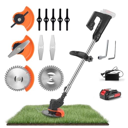 Lawn Edgers Weed Wacker Battery Powered ,Electric Weed Trimmer 12-Inch, 21v Grass Trimmer with Battery & Charger, Electric Weed Trimmer for Weed-Wacking Grass and Yard
