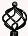 Fancy Collection Rod Décor - NEW Decorative Curtain Rod All Sizes Window Rods (Black/Silver, 84"-120")