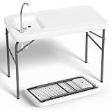 Ortus Collective Outdoor Fish Cleaning Table with Sink – HDPE, UV-Resistant, Hose Hookup for Camping & Backyard
