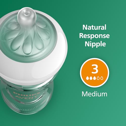 image for Philips Avent Natural Glass Baby Bottles with Natural Response Nipples