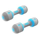 Adjustable Weights Dumbbells Pair Set,11 Lb Dumbbells Hand Weights Neoprene Coated Powerblock For Office, Gym,Yoga,Home All-Purpose Free Gift Jump Rope (Blue, 11-Pound X 2)