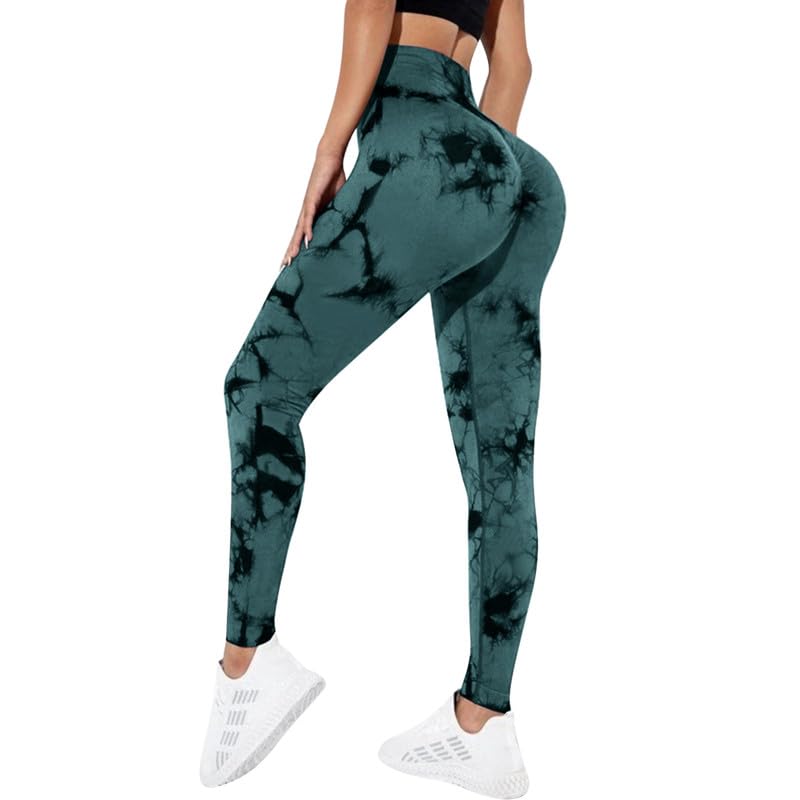 Litthing Gym Leggins Deporte Mujer Yoga Leggings Push Up Suaves Elásticos Tie Dye Mujer Anticeluliticos sin Costuras Opaco Scrunch Pantalones Yoga Running
