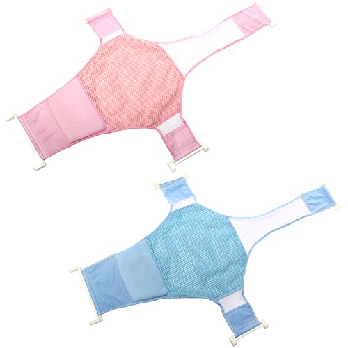 Buy Generic Pink 01Y Baby Pink/Blue Adjustable Bath Seat Baby Bath Net Safety Support Infant