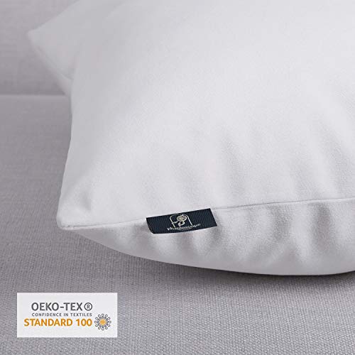 Phantoscope Pack of 2 Velvet Decorative Throw Decorative Pillow Cover Soft Solid Square Cushion Case for Couch White 12 x 20 inches 30 x 50 cm