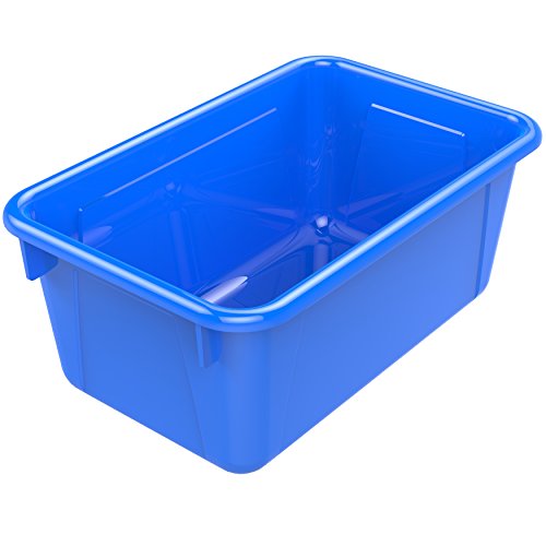 Image of Storex Small Cubby Bins - Plastic Storage Containers for Classroom, 12.2 x 7.8 x 5.1 inches, Class Blue, 5-Pack (62416A05C)