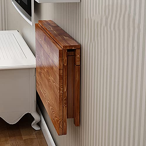 Mesa plegable de pared Madera Maciza Mesa de Pared de Hoja Caída, Colgante Mesas de Comedor de Cocina para Espacios Pequeños, Escritorio Plegable para Baño de Baño Balcón (Size : 80×50cm) Cover