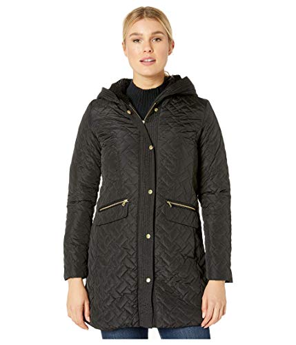 Cole Haan Quilted Faux Sherpa Lined Jacket Black XS (US 2)