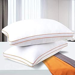 Maxzzz Almohadas Antiácaros Pack 2 Almohadas de Hotel 50x75 cm Almohadas Transpirable Firmeza Baja con Suave Fibra 3D +Fibra de Soporte 7D