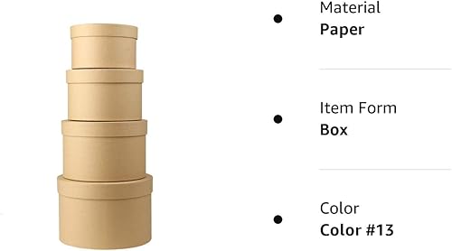 Miniatura 8 de Cajas de regalo redondas con tapas, juego de 4 cajas de regalo marrones, cajas de regalo de varios tamaños, cajas de regalo para regalos de