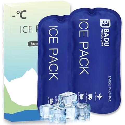 Ice Packs for Insulin Cooler Travel Case, Pack of 2(180g *2), TSA Approved Reusable Cooler Ice Packs, Retention for 8-24 Hours, Suitable for Most Medication Cooler Travel Case (2) Cover