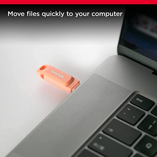 Image of SanDisk 128GB Ultra Dual Drive Go USB Type-C Flash Drive, Peach - SDDDC3-128G-G46PC