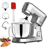 Household Stand Mixer with 6.5 Quart Bowl, Electric Food Mixer 10+p Speeds 660W, Kitchen Tilt-Head Bread Dough and Cake Mixers with Dough Hook, Whisk, Beater, Splash Guard