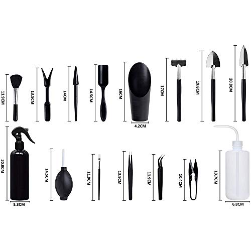 SHUNYUS 15 peças de ferramentas de plantas suculentas, conjunto de ferramentas manuais de jardim par
