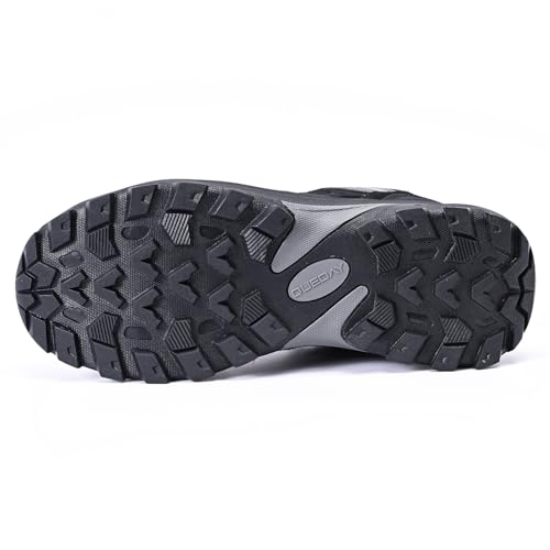 Queday Mens Womens Leather Waterproof Hiking Shoes Lightweight Outdoor Walking Shoes Breathable Suede Hike Trekking Trails Camping Climbing3