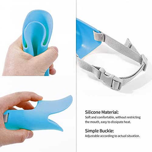 NACOCO Anti Bite Duck Mouth Shape Dog Mouth Covers Anti-Called Muzzle Masks Pet Mouth Set Bite-Proof (Blue, M) — view 3