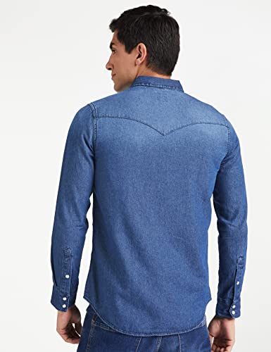Image of Amazon Brand - INKAST Men's Slim Shirt (AZ-INK-RFS-DN-04 Indigo 1 4XL)