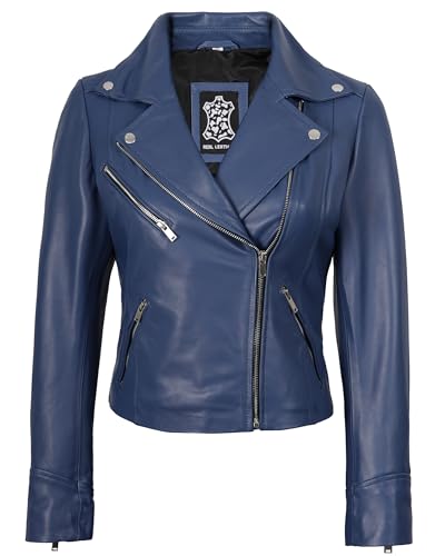 Image of Blingsoul Womens Real Leather Jacket - Asymmetrical Leather Jackets for Women