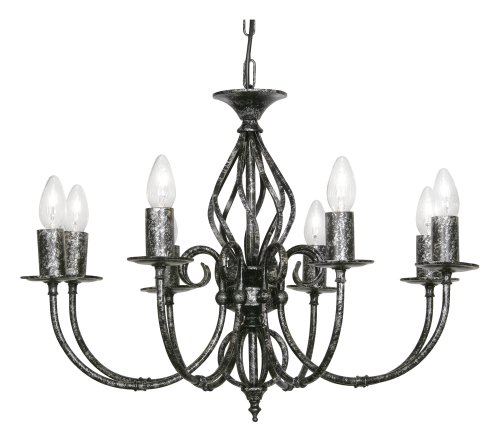 Oaks Lighting Tuscany Lustre à 8 branches Noir/doré