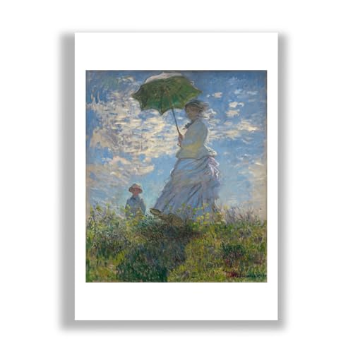 Femme avec un parasol Monet affiche XL mate de qualité supérieure d'éditeur