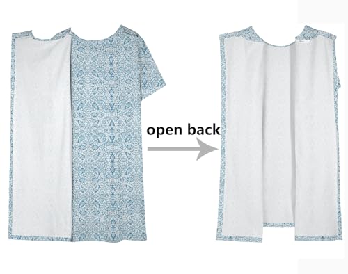 AVIIER 100% Cotton Hospital Gowns for Women Open Back Tear Away Post Shoulder Surgery Dress Adaptive Clothing Nightgowns4