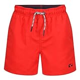 RIPT Jungen Essentials Quick Dry UV 50 Sonnenschutz Badeshorts Badehose, Rot, 5-6 Jahre
