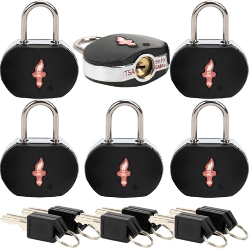 Safe Skies Keyed Alike Lock 6-Pack Black TSA Approved for Travel