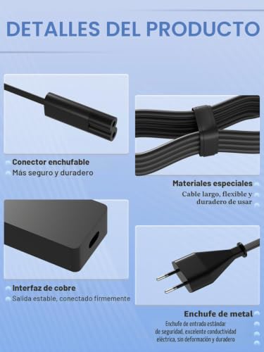 Cargador de 127W para Microsoft Surface Laptop Studio con puerto USB de 5V 5