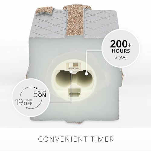 Luminara - Flameless Holiday LED Candle Battery Operated Moving Flame - Silver Gift Box - Pack of 1-3x4.25 - Glitter Ribbon with 5-Hour Timer Candle - Thumbnail 4