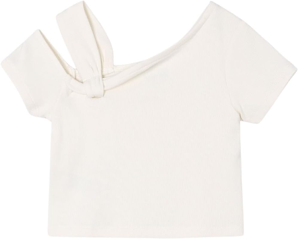 Mayoral Asymmetric S/s t-Shirt for Girls Natural