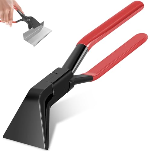 Alicates Plegables de 45° con Mango Antideslizante, Alicates de Chapa Metales Anchos 60mm para Doblar y Alisar Chapas, Herramientas Manual Metálica para Trabajos de Metalurgia Conductos Techos y Hogar