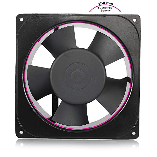 Image of Vendoz AC Small Kitchen Exhaust Aluminium Fan, 6.70 inchinches (17x17x5cm), Black