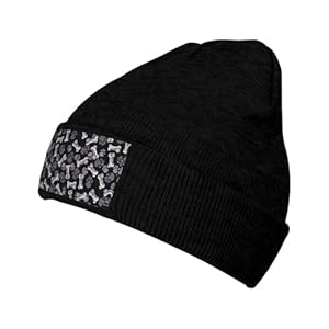 Dog Puppy Paw Print Knitted Hat Woolen Hat Warm Casual Hat Fashion Outdoors Knit Cap Unisex Black