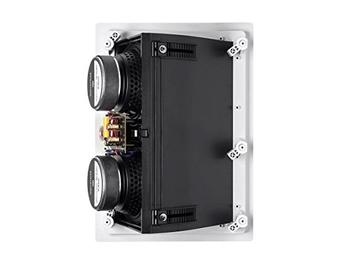 Monoprice 2-Way Carbon Fiber In-Wall Surround Speaker - Dual 5.25 Inch (Single) Vari-Angled With Paintable Grille - Alpha Series Black #TOP4