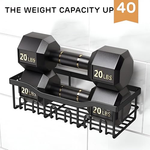 Image of Homeor Self Adhesive Bathroom Shelf I Wall Mounted Bathroom Organizer I Shower Caddy Shelf Organizer Rack I Multifunctional Bathroom Rack for Bathroom, Living Room & Kitchen Accessories, Pack of 2
