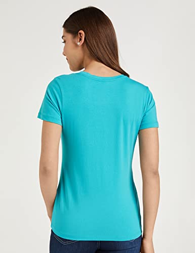 Image of Amazon Brand - Symbol Women Cotton Stretch Regular Fit Round Neck Half Sleeve T-Shirt (Available in Plus Sizes)