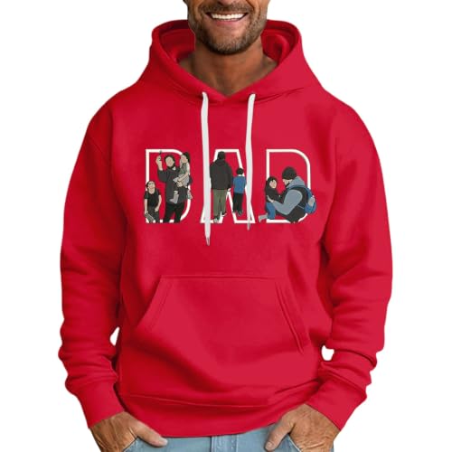 Sudadera con capucha roja para hombre talla XXXL con bolsillos
