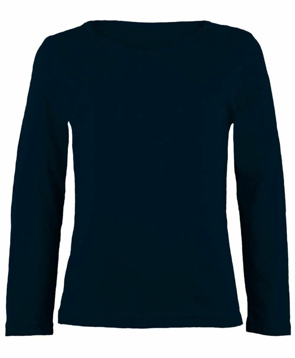 Janisramone Maglietta a maniche lunghe per bambini, tinta unita, per uniforme scolastica, confezione da 2
