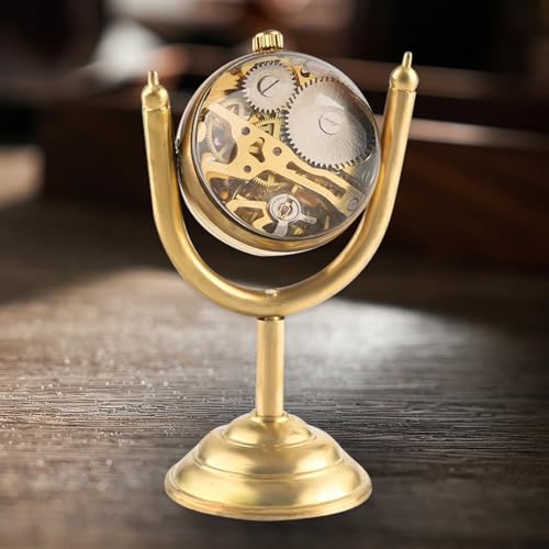 Image of Unique Ball Shaped Uncovered Mechanical Pocket Watch for Men, Roman Digital Dial Mechanical Pocket Watch with Chain