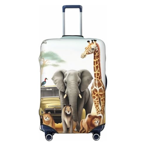 Animal Safari Travel Luggage Cover Suitcase Protector Washable Elastic Suitcase Cover Travel Suitcase Baggage Cover Fits 18-32 Inch Suitcase