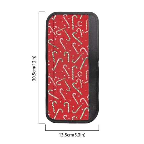 Image of Dreaweet Christmas Candy Cane Print Refrigerator Handle Covers Set of 4, Red