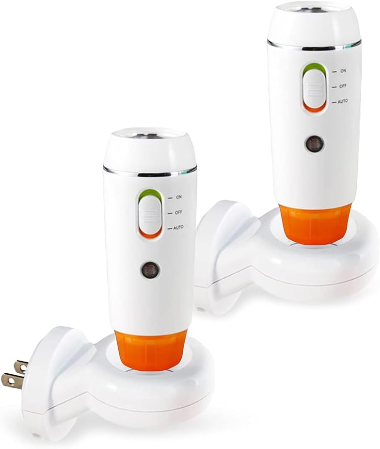 Emergency LED Light, Rechargeable LED Flashlight for Home, Multi-Function Sensing Portable Flashlights, for Emergency Situations, Power Failure, Out travel, Storm, Tornado. (2pcs)